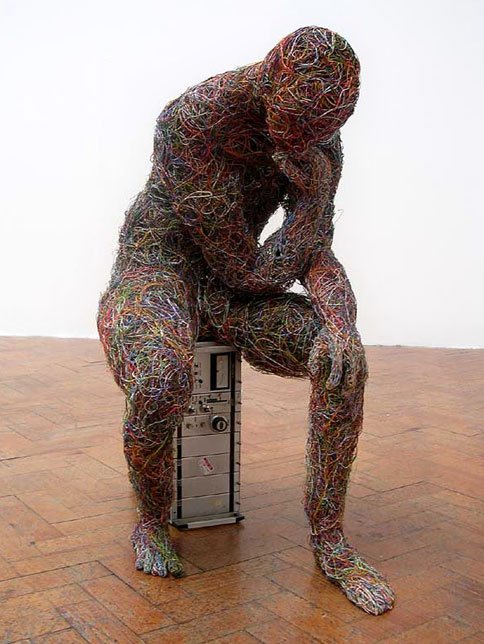 Electric Thinker: Gallery Showing Life-sized Wire Sculptures by Artist Craig Clarke